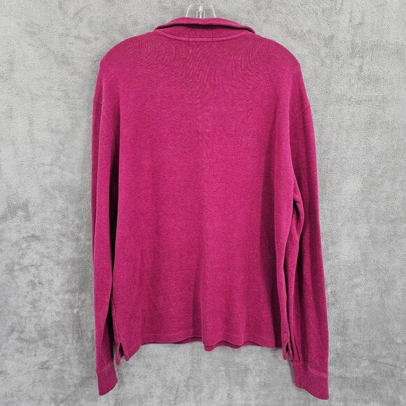 Polo Ralph Lauren Quarter Zip Pullover Sweater M Red Long Sleeve Mock Neck 90s - Picture 10 of 11